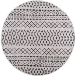 vidaXL Tapis lavable antidérapant f120 cm noir et blanc - TU