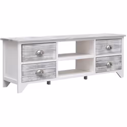 Avec un design à la fois élégant et pratique, ce meuble TV en bois robuste deviendra certainement un point central de votre p ...