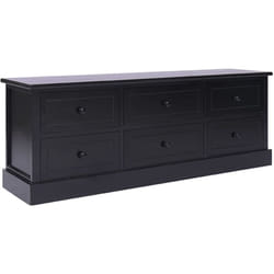 Vidaxl - Meuble tv Noir 108x30x40 cm Bois de Paulownia solide