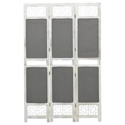 vidaXL Cloison de séparation 3 panneaux Gris 105x165 cm Tissu