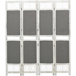 Vidaxl - Cloison de séparation 4 panneaux Gris 140x165 cm Tissu