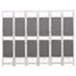 vidaXL Cloison de séparation 6 panneaux Gris 210x165 cm Tissu