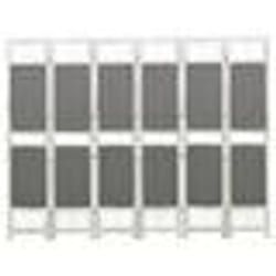 vidaXL Cloison de séparation 6 panneaux Gris 210x165 cm Tissu