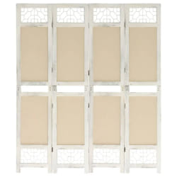 vidaXL Cloison de séparation 4 panneaux Crème 140x165 cm Tissu