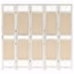 vidaXL Cloison de séparation 5 panneaux Crème 175x165 cm Tissu