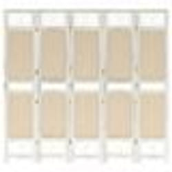 vidaXL Cloison de séparation 5 panneaux Crème 175x165 cm Tissu