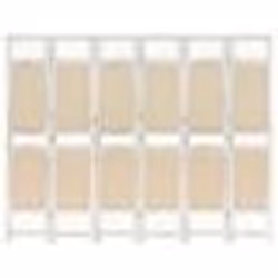 vidaXL Cloison de séparation 6 panneaux Crème 210x165 cm Tissu