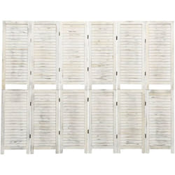 Vidaxl - Cloison de séparation 6 panneaux Blanc antique 215x166 cm Bois