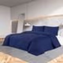 vidaXL Ensemble de housse de couette Bleu marine 260x220 cm Microfibre - 260 x 220 cm