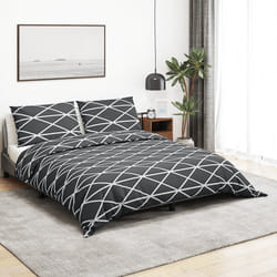 vidaXL Ensemble de housse de couette Gris 200x200 cm Coton - 200 x 200 cm