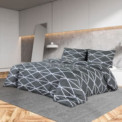 vidaXL Ensemble de housse de couette Gris 260x240 cm Coton - 260 x 240 cm
