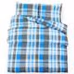 vidaXL Ensemble de housse de couette Bleu et gris 140x200 cm Coton - 140 x 200 cm