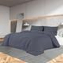 vidaXL Ensemble de housse de couette Anthracite 260x240 cm Coton - 260 x 240 cm