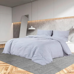 vidaXL Ensemble de housse de couette Gris 200x200 cm Coton - 200 x 200 cm