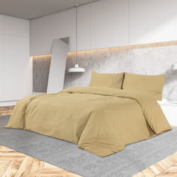 vidaXL Ensemble de housse de couette Taupe 135x200 cm Coton - 135 x 200 cm