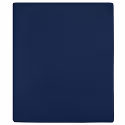 136232 vidaXL Drap-housse Jersey Bleu marine 100x200 cm Coton