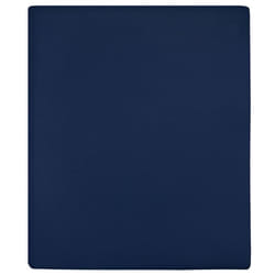 136232 vidaXL Drap-housse Jersey Bleu marine 100x200 cm Coton