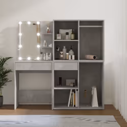 Coiffeuse à LED vraiment simple mais fonctionnelle avec 2 armoires, s'adapte parfaitement à différents types d'intérieurs. Ma ...