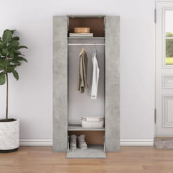 Armoires de couloir 2 pcs gris béton bois d'ingénierie - Vidaxl