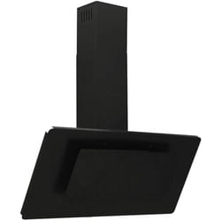 vidaXL Hotte murale 90 cm Acier inoxydable et verre trempé Noir - TU