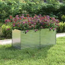 Lit surélevé de jardin 160x80x77 cm Acier galvanisé Argenté vidaXL