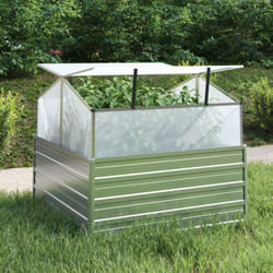 Vidaxl - Lit surélevé de jardin avec serre 100x100x85 cm Argenté
