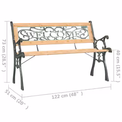 VidaXL 317118 banc de jardin Bois, Fer, Polyvinyl chloride (PVC) - Vue supplémentaire 8