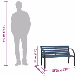 VidaXL 317120 banc de jardin Bois, Acier - Vue supplémentaire 7
