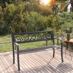 Reposez-vous dans votre jardin, sur votre patio ou tout autre espace extérieur sur ce banc de jardin. Fabriqué en acier endui ...