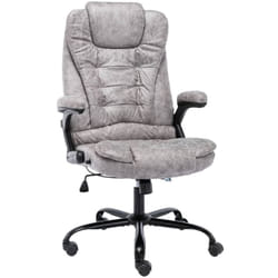Chaise De Bureau Gris Clair Similicuir Daim Vidaxl