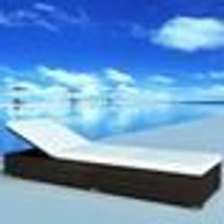 VidaXL 317105 chaise d'extérieur Linge Siège rembourré Aluminium, Polyester, Polyuréthane, Acier Marron, Crème, Blanc
