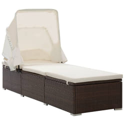 VidaXL 317114 chaise d'extérieur Linge Siège rembourré Aluminium, Polyester, Polyuréthane, Acier Marron, Crème, Blanc
