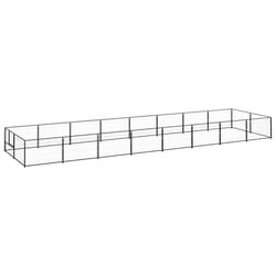 vidaXL Chenil Noir 16 m² Acier