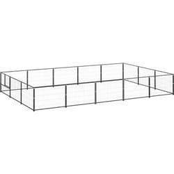 Vidaxl - Chenil Noir 15 m² Acier