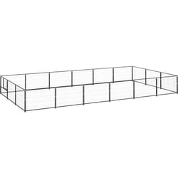 Vidaxl - Chenil Noir 18 m² Acier