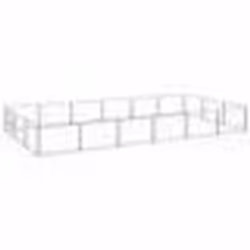 vidaXL Chenil Argenté 18 m² Acier