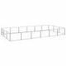 vidaXL Chenil Argenté 18 m² Acier