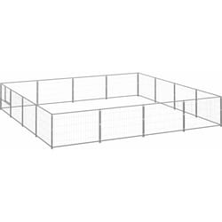 Vidaxl - Chenil Argenté 16 m² Acier
