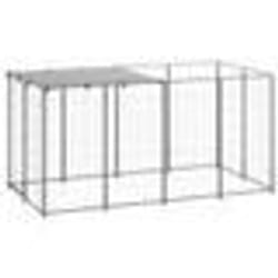 vidaXL Chenil Argenté 2,42 m² Acier