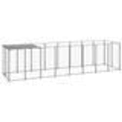 vidaXL Chenil Argenté 4,84 m² Acier
