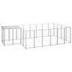 vidaXL Chenil Argenté 8,47 m² Acier