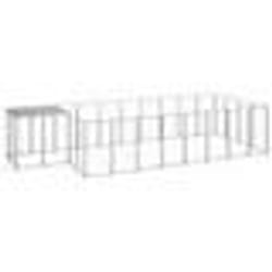 vidaXL Chenil Argenté 10,89 m² Acier