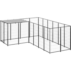 Vidaxl - Chenil Noir 4,84 m² Acier