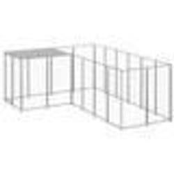 vidaXL Chenil Argenté 4,84 m² Acier