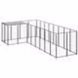 vidaXL Chenil Noir 6,05 m² Acier