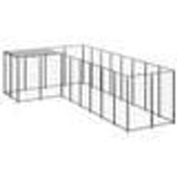 vidaXL Chenil Noir 6,05 m² Acier