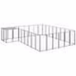 vidaXL Chenil Noir 15,73 m² Acier