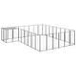 vidaXL Chenil Noir 15,73 m² Acier