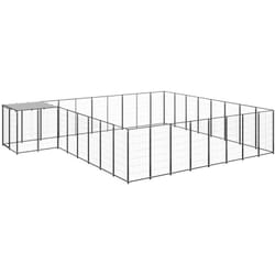 Chenil Noir 20,57 m² Acier - Vidaxl