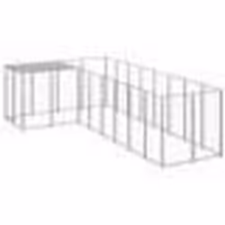vidaXL Chenil Argenté 6,05 m² Acier